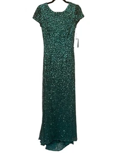 Adrianna Papell langes Pailletten Abendkleid Festzug Kleid Größe 2 Neu mit Etikett - Bild 1 von 7