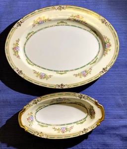 Noritake M Backstamp Alicia 12" Platter AND 8 1/2" pickle dish FREE ship - Picture 1 of 3