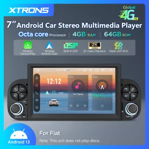 7" Car GPS Radio Navi Stereo Wifi for Fiat Panda Android 13 64GB 4G 8-Core USB - Picture 1 of 17