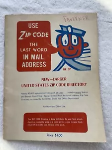 Mr Zip Zippy Postal Zip Code Directory Guide Book Vintage - Picture 1 of 3