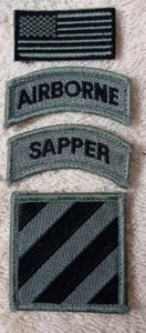U.S. Army 3RD Infantry Division Insignia Airborne Sapper Rockers American Flag - Bild 1 von 2
