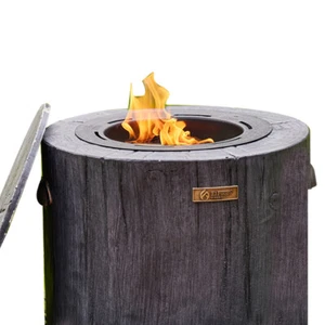 Eco Fuego Charcoal Coloured Finish Outdoor Garden Wax Candle Fire Pit Set - Picture 1 of 5