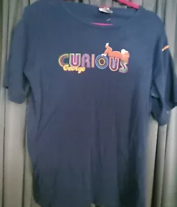 NEU VINTAGE 1990ER T-SHIRT Größe 2X JR Schnitt CURIOUS GEORGE 41 Druck auf Vorder- & Rückseite - Bild 1 von 2
