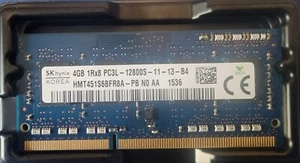 USED SK Hynix HMT451S6AFR8A-PB 4 GB (1x4GB) PC3L-12800S Laptop Memory Ram 1Rx8 - Picture 1 of 1