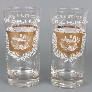 Pharmacy Rx Apothecary MCM x2 Highball Glasses 5.5 inch tumbler Vintage 1960s - Picture 1 of 7