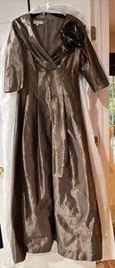 Rickie Freeman Teri Jon Kleid Größe 8 lang 1/2 Ärmel Pintuck Kleid Braut - Bild 1 von 9