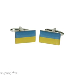 High Quality Ukraine Flag Cufflinks - Picture 1 of 1