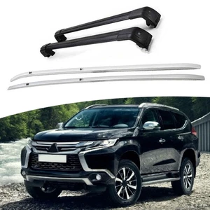 4Pcs Fits for Mitsubishi Montero 2016-2021 Silver Roof Rail Rack Side Rail Bars - Picture 1 of 12