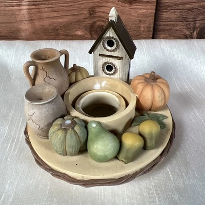 YANKEE CANDLE - Nuestra América - Candelabro vintage con tema COUNTRY PUMPKIN Foto 1 de 4