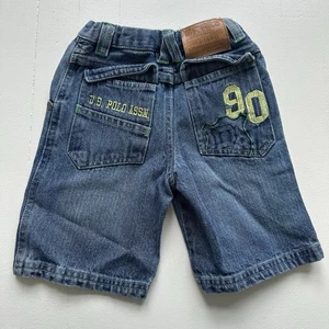Vintage U.S Polo Assn Jean Embroidered Shorts Youth Size 2T Y2K Streetwear - Picture 1 of 8