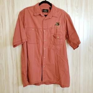 Camisa RedHead Abotonada Hombres XL Rojo-Naranja Bordada Pez 100% Algodón Bolsillos - Imagen 1 de 5
