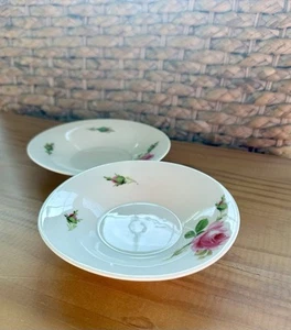 Espadas cruzadas alemanas platillos rosas rosa Meissen (solo platillos) - Imagen 1 de 7