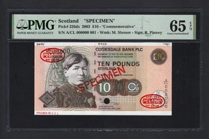 Scotland 10 Pounds 2003 P226ds "Specimen N.001" UNC Grade 65 Top Pop - Picture 1 of 2