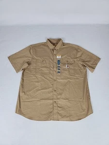 Carhartt Force Profesional Lona Relajada Manga Corta Abotonada Para Hombre XL Marrón - Imagen 1 de 12
