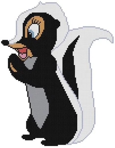 PUNTO CROCE + MOTIVO ARTIGIANALE BAMBI STORY BLUEBELLE AKA MISS SKUNK FIORE MOGLIE - Foto 1 di 18