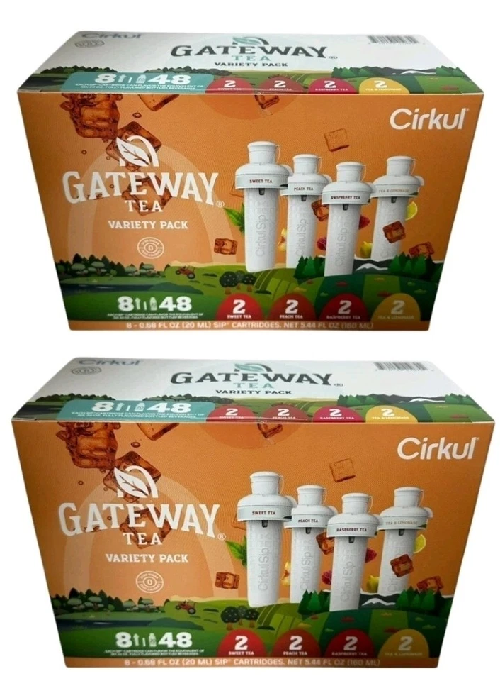 8 Cirkul Gateway Tea Flavored Water Cartridges Variety Sips Pack,NEW! - 2 CASES - Image 1 of 1