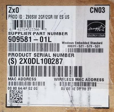 Open Box Wyse ZX0 Z90SW Thin Client 2GF 2GR IW ES US 909581-01L - Image 1 of 2