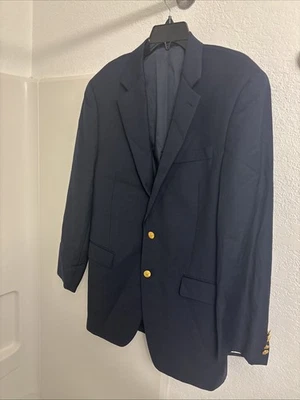 40L POLO Ralph Lauren Blue Canvas Wool  sport coat Blazer Jacket - Image 1 of 4
