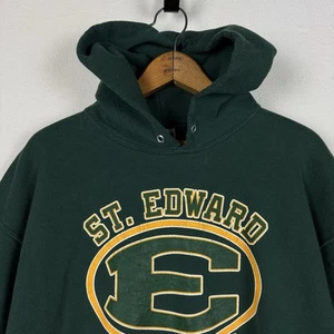 St. Edward Eagles Hoodie Sweatshirt  Green Yellow Size XL Private School OH - Picture 1 of 11