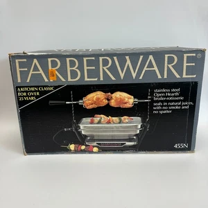 Vintage Farberware offener Herd elektrischer Grill & Drehspieß Nr. 455N NIE BENUTZT - Bild 1 von 7
