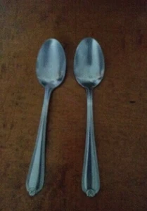Vintage Cambridge CBS-44 coppia di cucchiaini o zuppa ovale in acciaio inox Corea - Foto 1 di 7