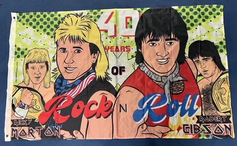 Ricky Morton Robert Gibson Rock & Roll Express Official Flag Banner New WWE NWA Cover