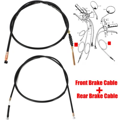 Juego de cables de freno delanteros y traseros de manillar para Honda CT90 Trail 90 1970-1978 1971 Foto 1 de 4
