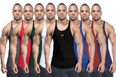 CHALECO DE GIMNASIO PARA HOMBRES SIMPLE STRINGER CULTURISMO ENTRENAMIENTO MUSCULAR TOP FITNESS SINGLET REINO UNIDO Foto 1 de 2
