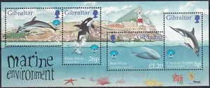 Gibraltar 1998 Yvert S/S #32 Fauna Marine Dolphins Whales Lighthouse MNH VF - Picture 1 of 1