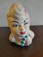 vintage lady head vase  7" 