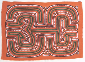 Vintage Kuna Mola handgenäht umgekehrte Applikation Panama "Rick Rack" Muster - Bild 1 von 2