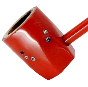 VTG Austria Ladies Red Tobacco Pipe With Rhinestones - Picture 1 of 17