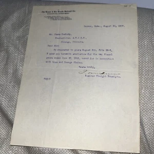 Signed Old 1915 Denver Rio Grande Railroad Auditor Letter to Santa Fe Railway - Picture 1 of 1