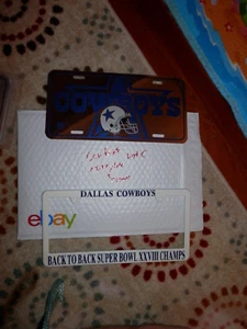 Dallas Cowboys license plate & license plate frame lot new vintage NFL Lor C - Picture 1 of 6