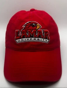 Cappello Berretto NCAA Lamar University Cardinals Adulto Regolabile Rosso Cotone Beaumont TX - Foto 1 di 8