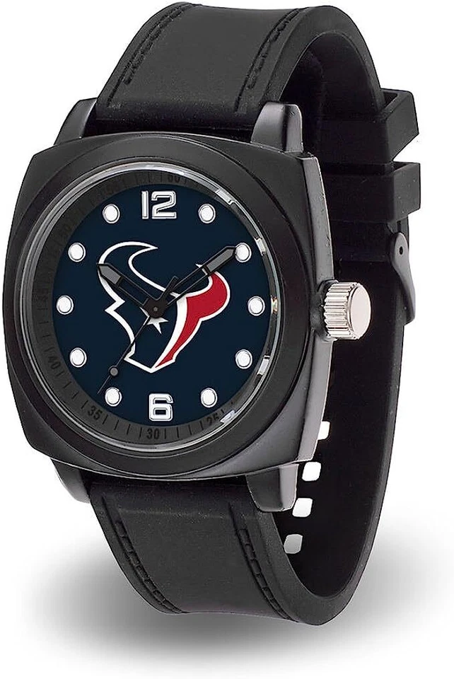 Reloj de pulsera Houston Texans NFL para hombre de Sparo - correa de silicona negra Foto 1 de 1