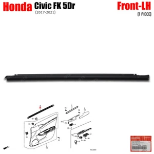 Fits Honda Civic FK 5Dr 2017 - 21 Front Lh Inner Weatherstrip Window Seal Belt - Picture 1 of 11