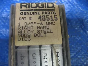 New RIDGID 500B 48515 RH 1-3/8"-6 UNC HS Bolt Dies Set RIGHT HAND NOS - Picture 1 of 3