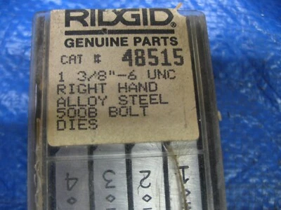 New RIDGID 500B 48515 RH 1-3/8"-6 UNC HS Bolt Dies Set RIGHT HAND NOS - Image 1 of 3