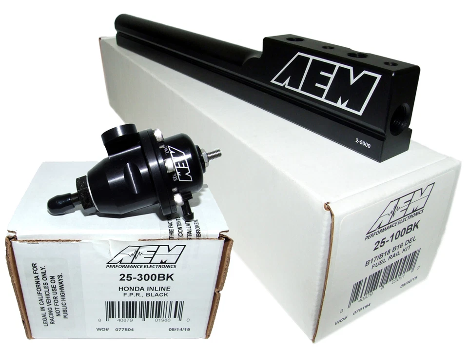 Riel de combustible de alto volumen AEM + regulador de presión ajustable para 94-01 Acura Integra Foto 1 de 1