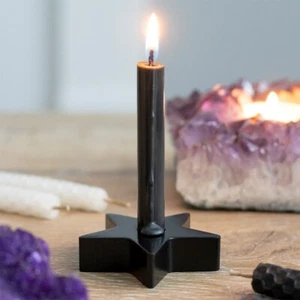 Sternenzauber Kerzenhalter, schwarz Gothic heidnisch Wicca Hexe Hexerei Altar - Bild 1 von 3