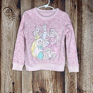 Disney Princesses Girl’s Sweater Pink Crew Neck Size 4T Long Sleeve - Picture 1 of 3