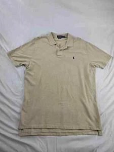 Polo Ralph Lauren Classic Fit Beige Short Sleeve Polo Shirt Men's Large - Picture 1 of 7