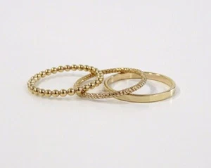 Gold Ring Set, Gold Filled Ring, Gold Ring, Thick Gold Ring, Bubble Ring, Set C - Picture 1 of 2