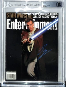 EWAN McGREGOR Firmado Star Wars Obi Wan Kenobi Revista de Entretenimiento BAS SLABBED - Imagen 1 de 3