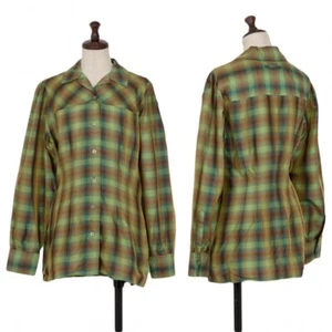 Jean-Paul GAULTIER FEMME Cupra Silk Glossy Check Long Sleeve Shirt Size 40(K-... - Picture 1 of 12