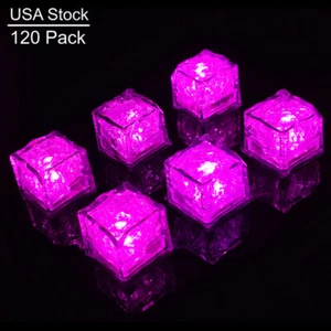 120PCS Led Ice Cubes Pink for Drinks to Elevate your Wedding Holiday Wine Party - Picture 1 of 7