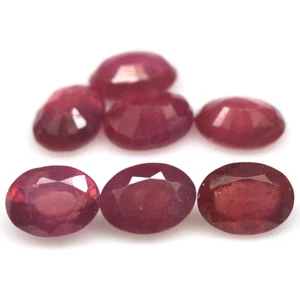 Shola Real 6 X 8 Mm 1 Piece Natural Red Pink Ruby Approx. 1.7 Ct From Madagascar - Picture 1 of 2