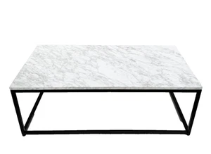 White Marble Top Coffee Table L113cm x W60 cm x H40cm - Picture 1 of 6