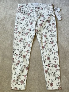 Hudson Women’s Midrise Nico Denim Skinny Jeans - Stretchy Floral - Size 32 - Picture 1 of 13